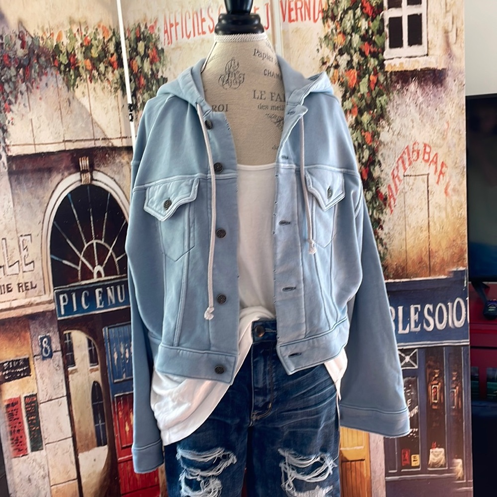 Free People “Dreamer’s” Jacket, Blue, Size Small